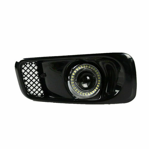 DURAFORCE For 1999-2000 Honda Civic JDM Type R Black Grille Grill & LED Fog Lights 3PCS
