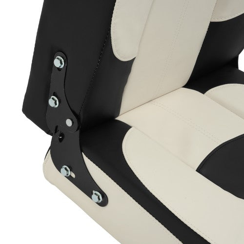 DURAFORCE Fishing Boat Seat Low Backrest Back Folding Down Black/White Waterproof
