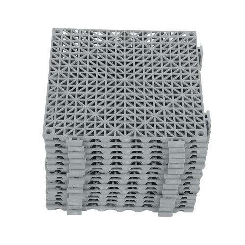 DURAFORCE 50PCS 12 x 12in Interlocking Drainage Floor Tiles Modular Interlocking Tile Gray
