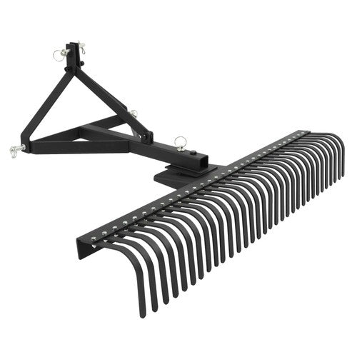DURAFORCE 3 Point Landscape Rake 60" 5 FT For Cat 1 Tractor Loader Hookup 360° Rotation