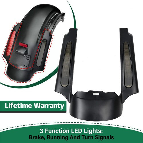 DURAFORCE Rear Fender Fascia w/LED Light Fit For Harley Touring Street Road Glide 09-13