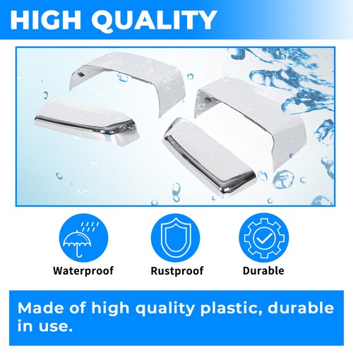 Pair Chrome Tow Mirror Cap Cover for 2014 2018 2019 Chevy Silverado GMC Sierra