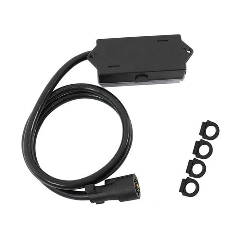 DURAFORCE 7 Way Plug Inline Pre-Wired Trailer BLACK Cord w/Junction Box 6 Ft Wiring Cable