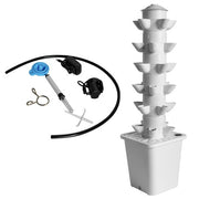 DURAFORCE White Hydroponics Tower Indoor Growing System Vertical Garden Planter 30 Holes