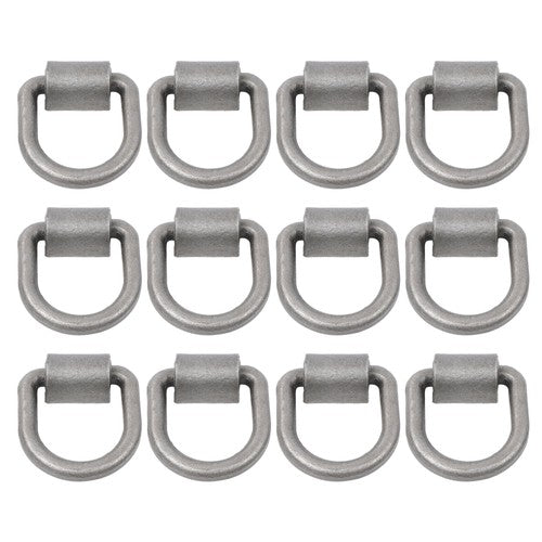 DURAFORCE 1/2 Inch Heavy Duty Weld-On Forged D Ring Fracture Strength 12,000lbs (12 Pack)