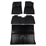 DURAFORCE Front and Second Row Trunk Floor Mats Liners Black for Chevy Equinox GMC Terrain