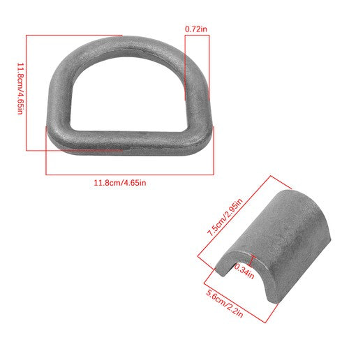 DURAFORCE {8 Pack} 5/8" Heavy Duty Weld-On Forged D Ring Fracture Strength 18000 LBS