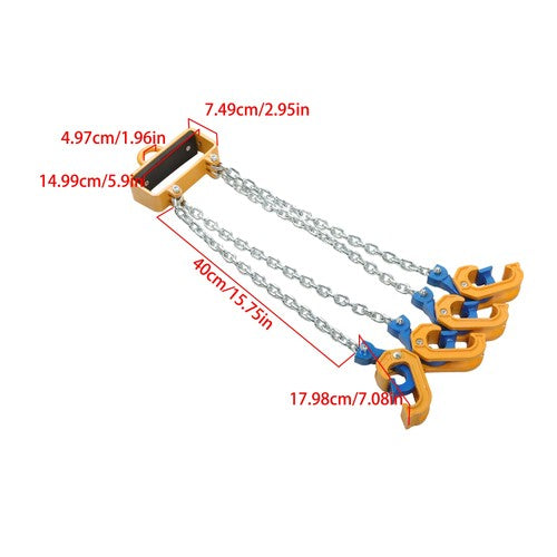 DURAFORCE Chain Drum Lifter 4400 lbs Loading Capacity for 55 Gallon Drums Forklift Hoist