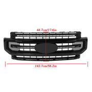 DURAFORCE Front Bumper Grille Plastic Gloss Black For Ford F250 F350 2020-2022 Super Duty