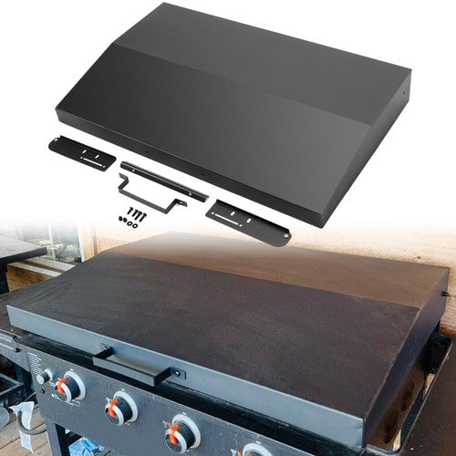 DURAFORCE Hinged Lid Cover For Blackstone 36 Inch Griddle Rear Grease Collection Black