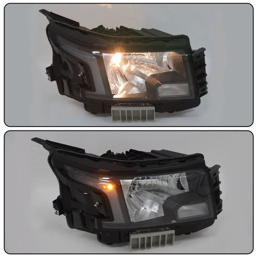 DURAFORCE Headlight Replacement For Nissan Frontier 2022-2023 RH Side Clear Black Halogen