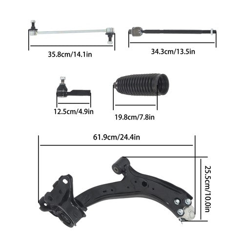 DURAFORCE Steel Control Arm Front Outer Tie Rod Ends Fit For Honda CR-V K620500 2007-2011