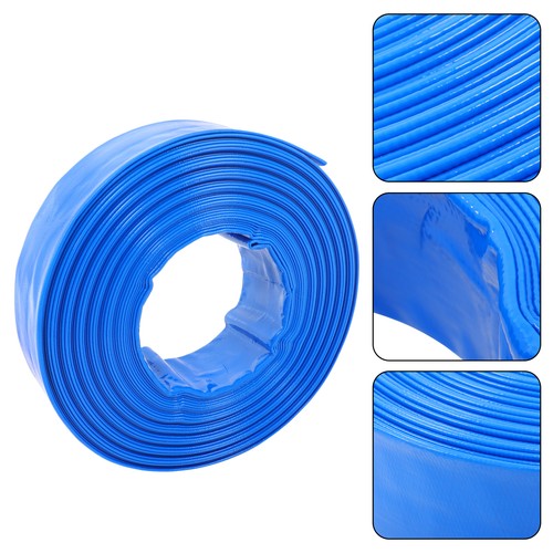 DURAFORCE 2" x 100FT Irrigation Discharge PVC Hose with Two Hose Collets For Swimming Pool