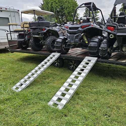 DURAFORCE 72" x15" Pair Aluminum 8500 LBS Hook Ramps Car Truck Trailer Auto Hauler Tractor