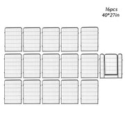 DURAFORCE 16 Panels 40 x 27 inch Dog Playpen Crate Fence Pet PlayPen Exercise Cage