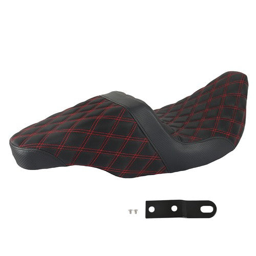 DURAFORCE Step-Up Seat For Touring Road King Electra Street Glide Red Lattice Stitch US