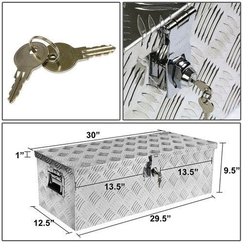 DURAFORCE 30" Aluminum Truck Pickup ATV Camper Tool Box Trailer Flatbed RV Storage w/ Lock