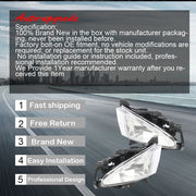 DURAFORCE Switch Bulbs Bezel Wire Harness Black Fog Light Kit For 07-10 Hyundai Elantra