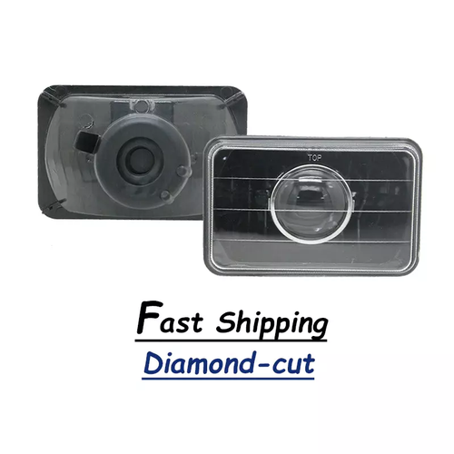 DURAFORCE 4 PCS 4x6 Headlight Clear Lens Chrome Black for 1998-2002 for Pontiac Firebird