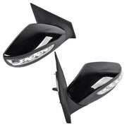 DURAFORCE 2Pcs Black Power Mirrors with Turn Signal Heated for Hyundai Sonata 2011-2014