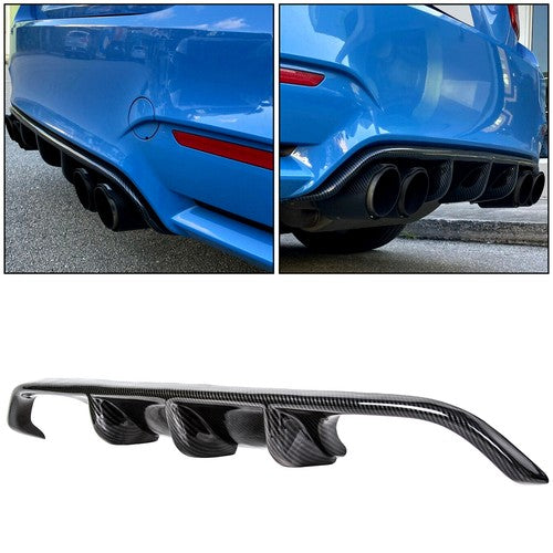 Carbon Fiber Style Rear Bumper Diffuser Valance for BMW F80 M3 F82 M4 15-18