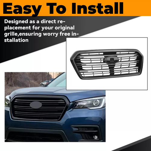 Glossy Black Front Upper Grille Mesh Fit For 2019 2020 2021 2022 Subaru Ascent