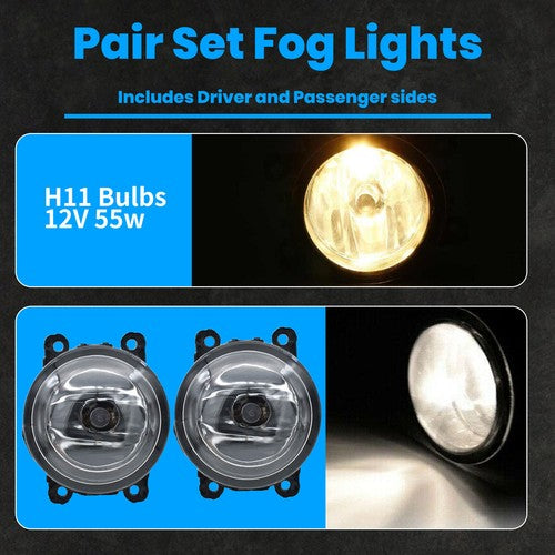 For 2015-2018 Jeep Renegade Front Clear Lens Fog Lights Bumper Lamp Replacement