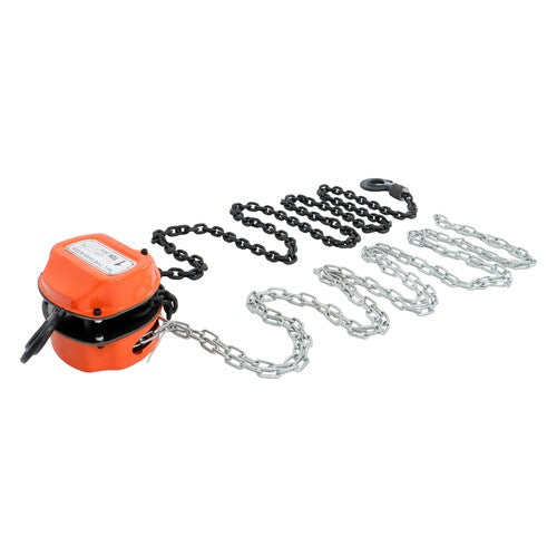 DURAFORCE Manual Chain Hoist | 1 Ton / 2200 lbs Capacity | 2 Hooks Red | 10ft / 3m Lift