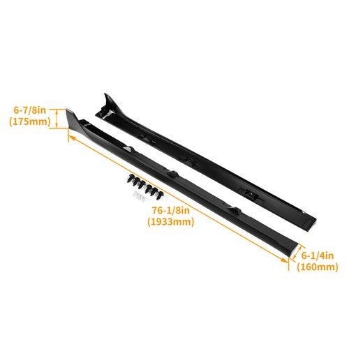 Side Skirt Extension for 16-2020 Honda Civic 4dr Sedan LX EX Si Blk Type R Style