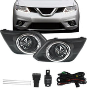 DURAFORCE For 2014-2016 Nissan Rogue Driving Bumper Chrome Lens Fog Lights Assembly Set