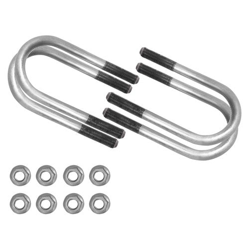 Trailer U Bolt Kit for 2 Inch Axle Tube 6 Inch Long Set Of 4 Bare Metal