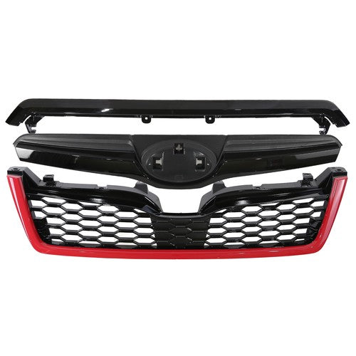 DURAFORCE Fit 2014-2018 Subaru Forester STI-Style ABS Front Grille Bumper Grill w/Red Trim