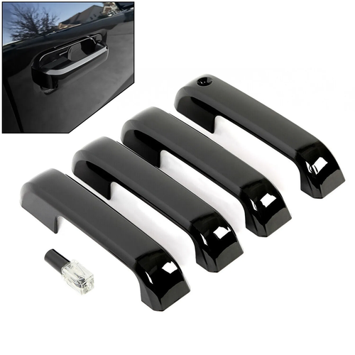 DURAFORCE Glossy Black Door Handle Cover for Ford F150 2015-2020 F250 F350 Crew Cab 2017-2022