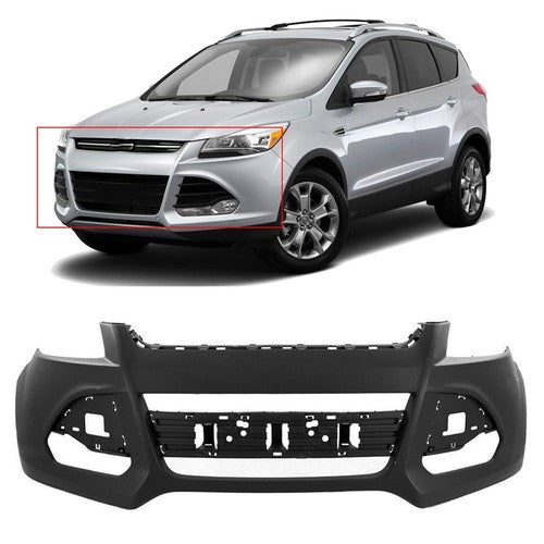 DURAFORCE Front Bumper Cover Fascia Fit For 2013-2016 Ford Escape Black Plastic