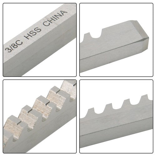 DURAFORCE 3/8" C 3/8" x 11-3/4" HSS Standard Keyway Broach With Shim LOC: 25/46"-2-1/2" US