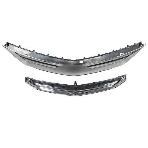 DURAFORCE 2PCS Black Front Upper & Lower Grille For Chevrolet Impala 2014-2020 Chrome New