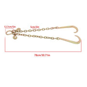 DURAFORCE 3/8in*2ft G80 Chain Double Limb Hook Chain Working Load 7100lbs 15IN J Hooks