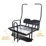 DURAFORCE For 1982-2000 Club Car DS Golf Cart Flip Folding Rear Back Seat Kit w/ Grab Bar