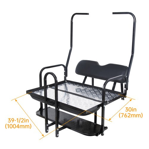 DURAFORCE For 1982-2000 Club Car DS Golf Cart Flip Folding Rear Back Seat Kit w/ Grab Bar