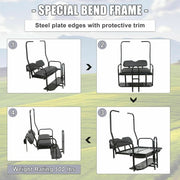 DURAFORCE For 1982-2000 Club Car DS Golf Cart Flip Folding Rear Back Seat Kit w/ Grab Bar