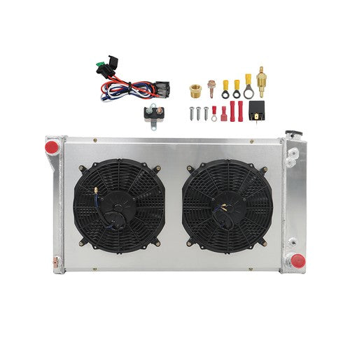 DURAFORCE CC369 For Chevy C10/20/30 Pickup Suburban 1967 1968-72 4 Row Radiator+Fan Shroud