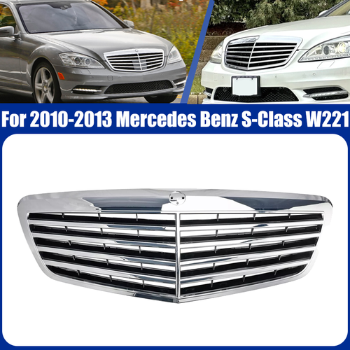 DURAFORCE Front Chrome Grill for Mercedes Benz S-Class 2010-13 W221 S550 S600 S63 AMG