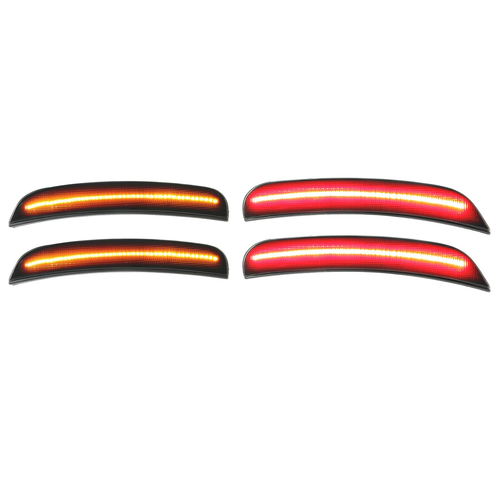 DURAFORCE 4X Smoked Front Rear LED Side Bumper Marker Lights For Dodge Charger 2015-2023