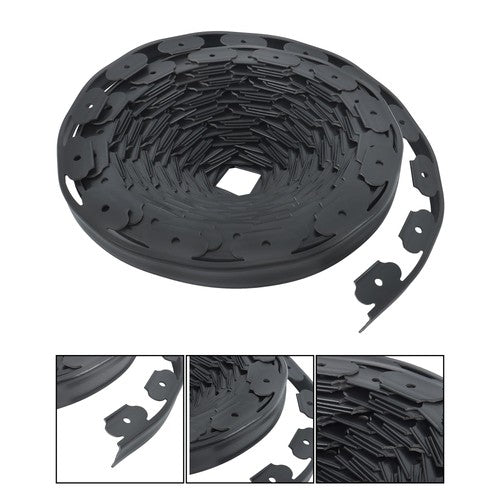 DURAFORCE Garden Edging Landscape Edging with 64 8in Spikes for Lawn 1.5 Inch 100FT Black