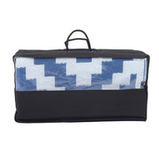 DURAFORCE Waterproof Plastic Foldable Rug 8x10FT Outdoor Carpet Navy Blue White