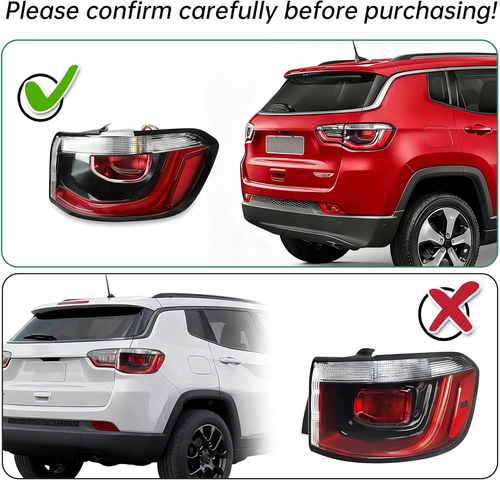 Right Passenger Side Rear Tail Light for Jeep Compass 2017 2020 17 20 Brake Lamp