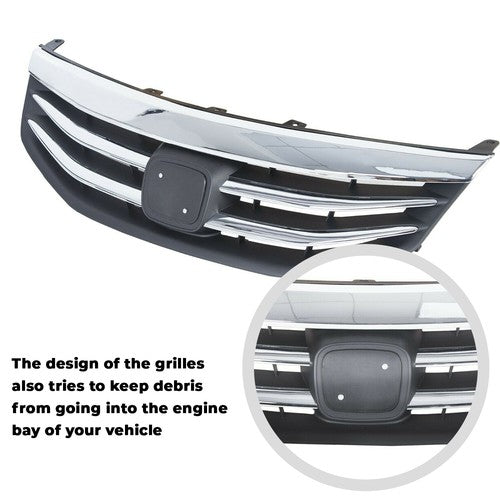 Radiator Bumper Grille Front Upper Grill for 2011 2012 Honda Accord Chrome