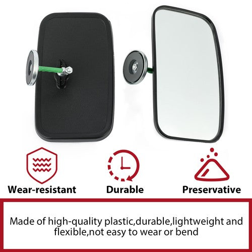 DURAFORCE 2 Magnetic Backup Mirrors For Skid Steer John Deere w/BLIND SPOT MIRRORS 600lbs