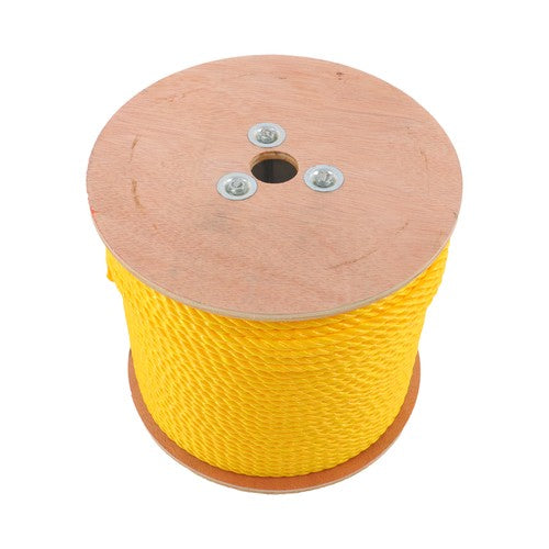 DURAFORCE 1/4 Inch by 600 Feet 3-Strand Yellow Braided Rope Breaking Strength 8500 pounds