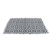 DURAFORCE Waterproof Outdoor Carpet Black & White 4x6FT Plastic Straw Rug For Camping